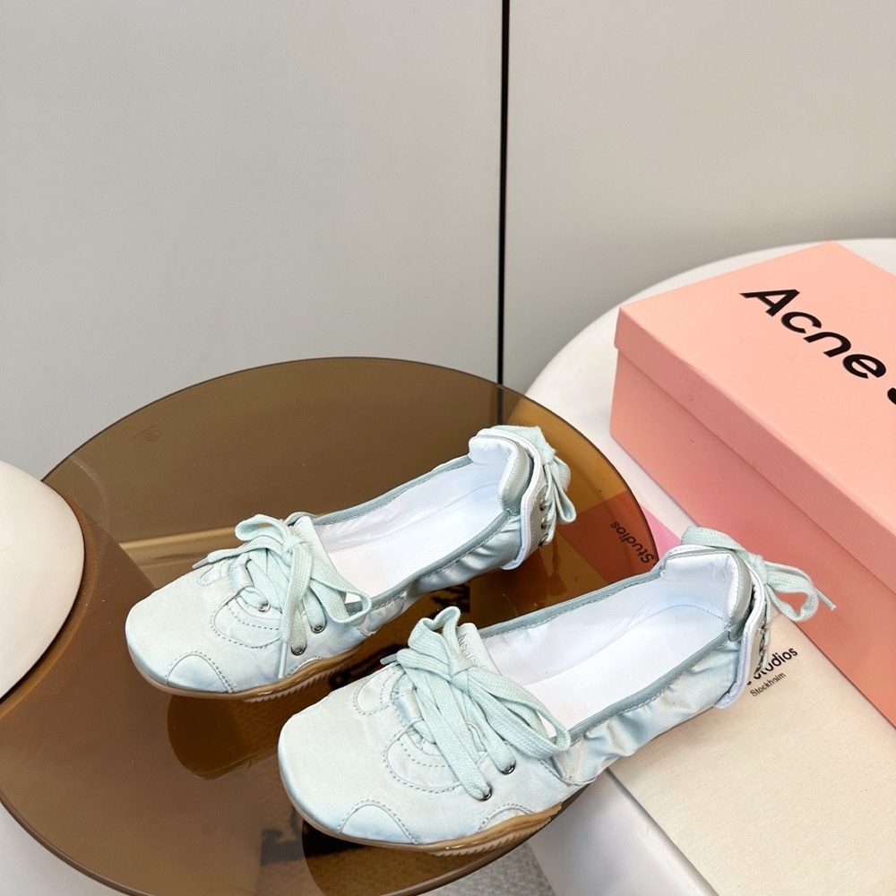 Acne Studios Women’s Mint Green Lace-Up Ballet Flat - Picture 3 of 8